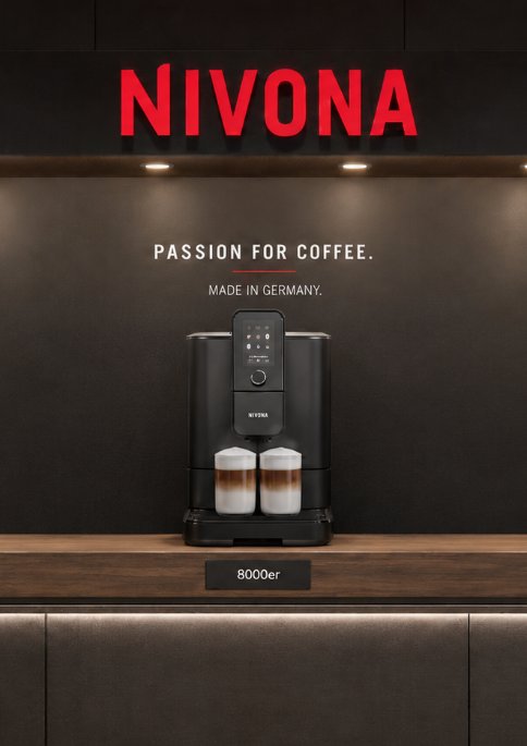 Moderner Kaffeevollautomat in Silber – NIVONA Design